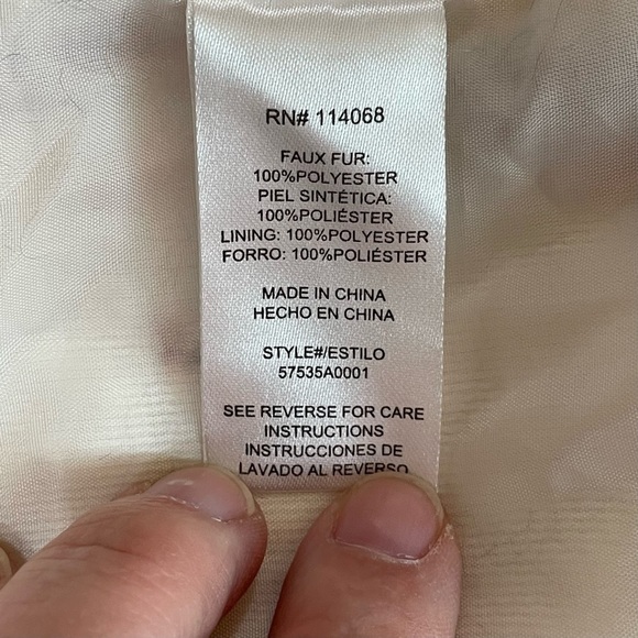 Sunset & Sixth Faux Fur Retro Color Block Teddy Jacket Blue Pink‎ Cream  sz S - Picture 10 of 13